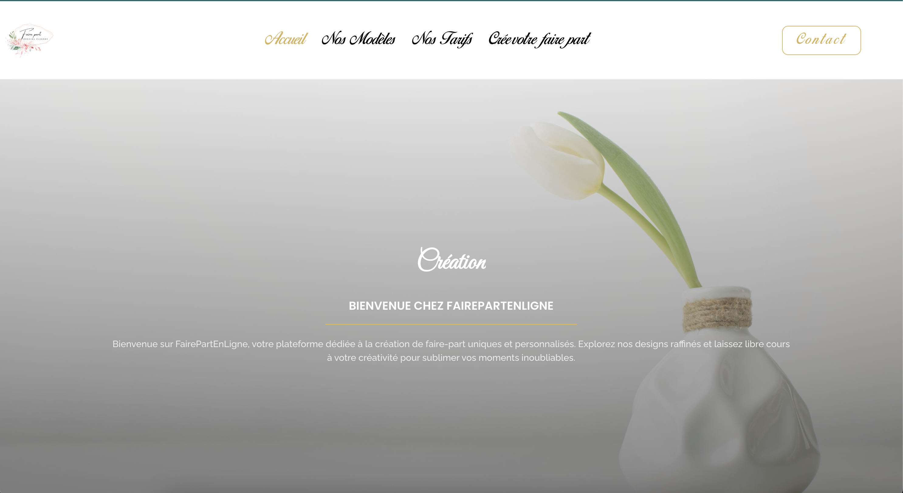 Faire part en ligne — Site de création de faire-part en ligne de mariage et événements